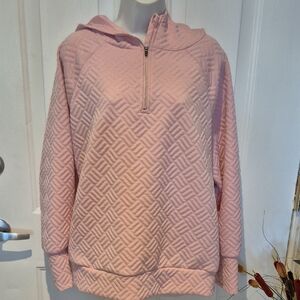Nine West Light Pink Quilted Women's Activewear Hoodie. Size 1X